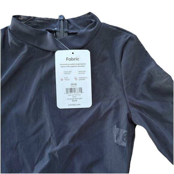 NWT Jo+Jax Over The Top Long Sleeve Mesh Crop Black Adult Size XXS (00) - Picture 2 of 4